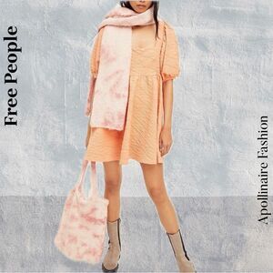 FREE PEOPLE BAG AND SCARF SET IN PINK TIE DYE NEW DYE NEW